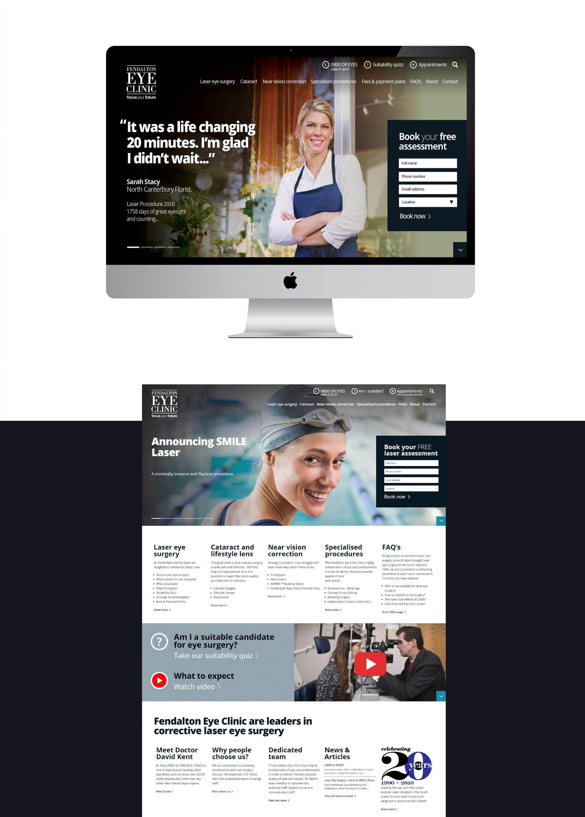 Fendalton Eye Clinic Website Design - Medical, Web Design, Healthcare, UX/UI Design, Professional Services, Web + App - Creative digital design portfolio by Mondo Digital agency Christchurch New Zealand