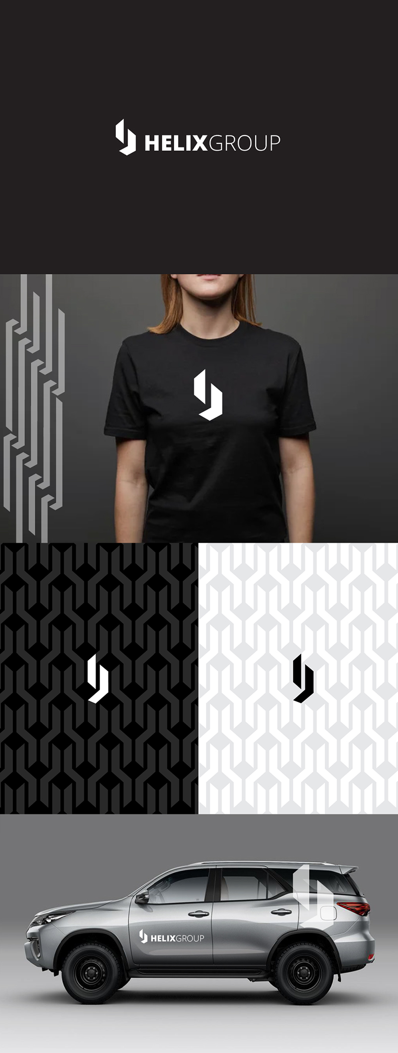 Helix Group Complete Brand Identity - Brand Identity, Logo Design, Vehicle Graphics, Apparel Design, Pattern Design, Corporate Branding, Print Collateral - Creative digital design portfolio by Mondo Digital agency Christchurch New Zealand