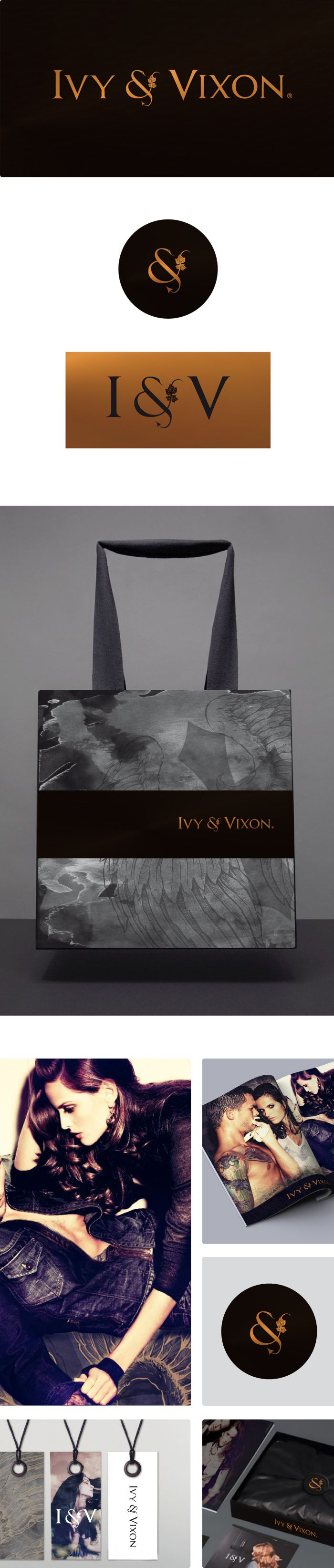 Ivy & Vixen Luxury Brand Identity - Luxury Branding, Fashion, Jewelry, Logo Design, Packaging Design, Print Collateral, Brand Identity - Creative digital design portfolio by Mondo Digital agency Christchurch New Zealand