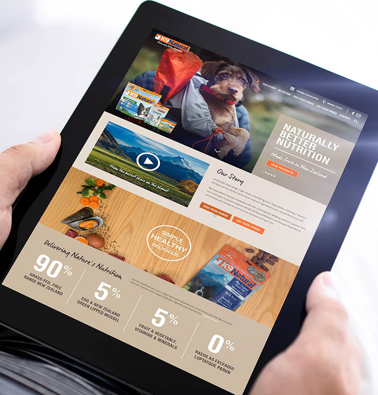 K9 Natural Website Design - Web Design, E-commerce, Pet Products, Natural Products, UX/UI Design, Product Design, Health & Wellness, Web + App - Creative digital design portfolio by Mondo Digital agency Christchurch New Zealand