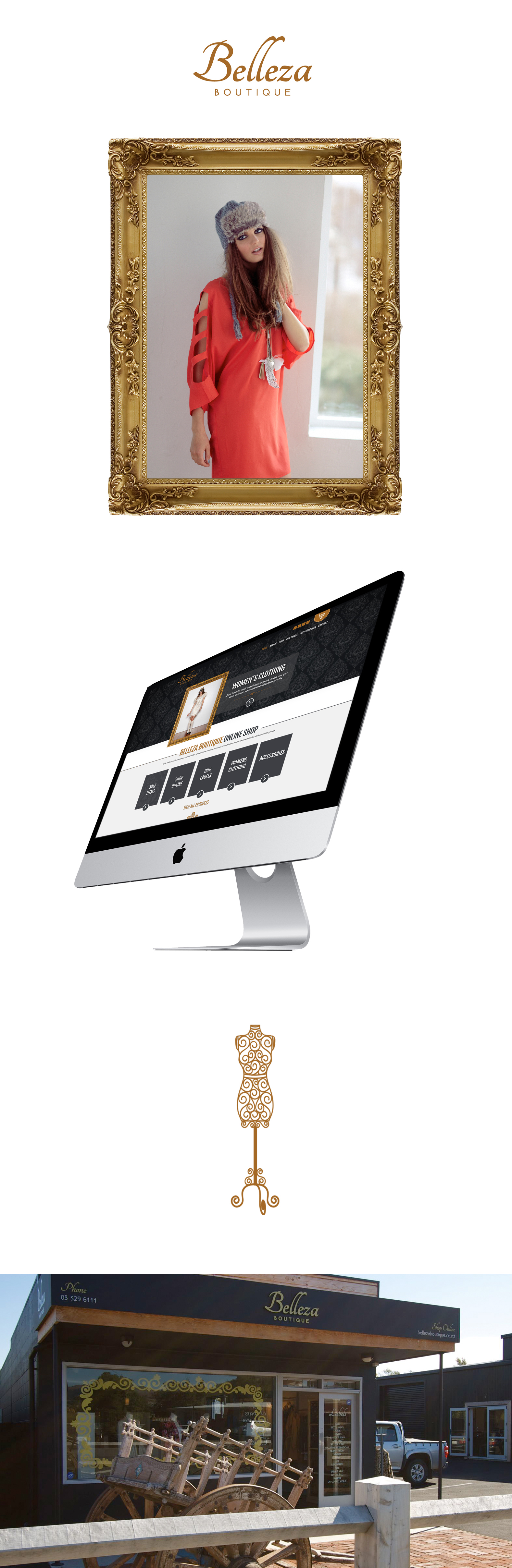 Belleza Boutique Complete Identity - Fashion, Boutique, Branding, Web Design, Print Collateral - Creative digital design portfolio by Mondo Digital agency Christchurch New Zealand