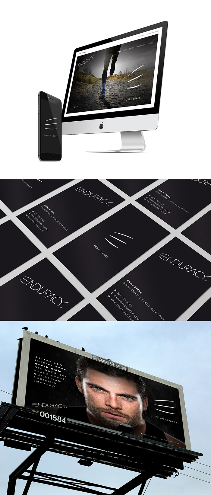 Enduracy Complete Brand Identity - Branding, Web Design, Advertising, Billboard, Men's Lifestyle, Print Collateral - Creative digital design portfolio by Mondo Digital agency Christchurch New Zealand