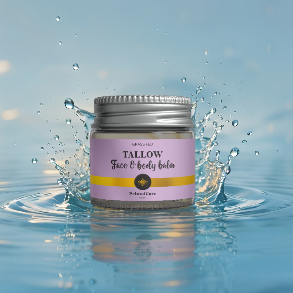 PrimalCare Tallow Label Design - Label Design, Packaging Design, Natural Skincare, Beauty, Product Design, Branding, Print Design - Creative digital design portfolio by Mondo Digital agency Christchurch New Zealand