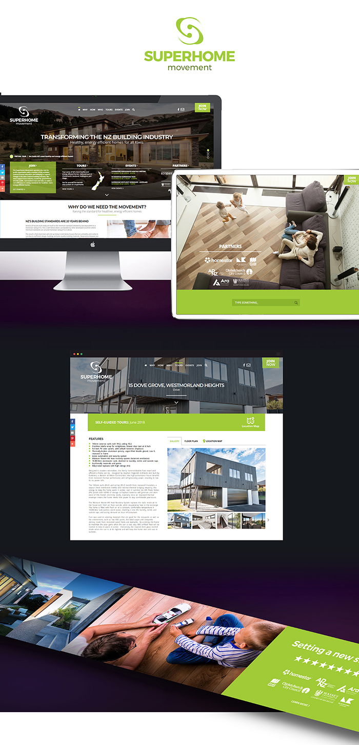 Superhome Movement Website - Web Design, Sustainability, Architecture, Responsive Design, UX/UI Design - Creative digital design portfolio by Mondo Digital agency Christchurch New Zealand
