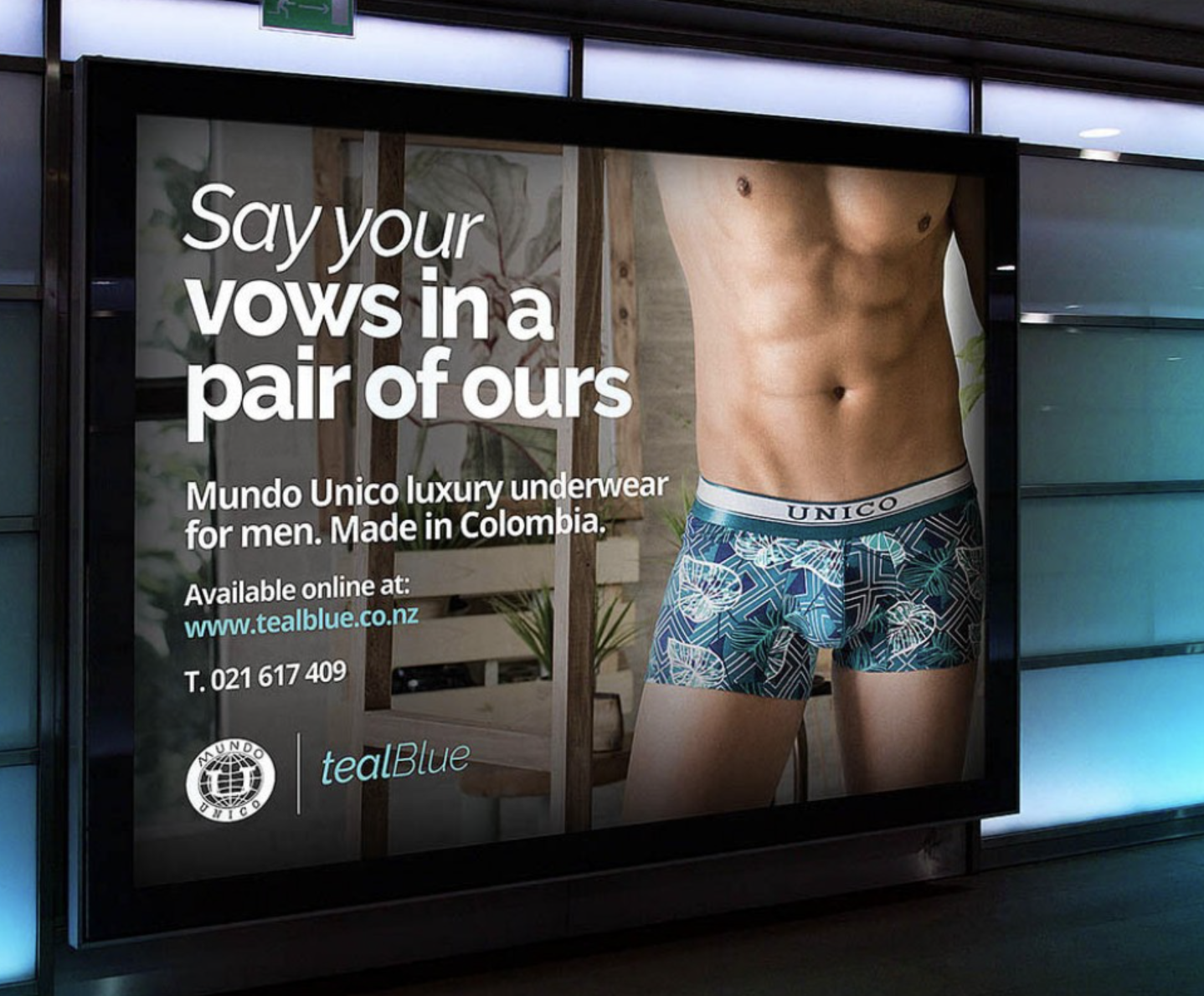 Mundo Unico Underwear Campaign - Advertising, Fashion, Billboard, Copywriting, Retail - Creative digital design portfolio by Mondo Digital agency Christchurch New Zealand